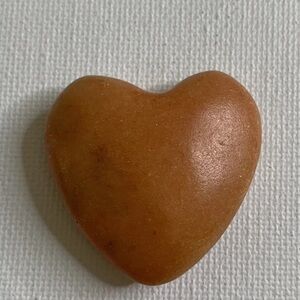 Orange Dyed Marble Heart Shaped Worry Stone Crystal Healing Love Trinket 1.5"